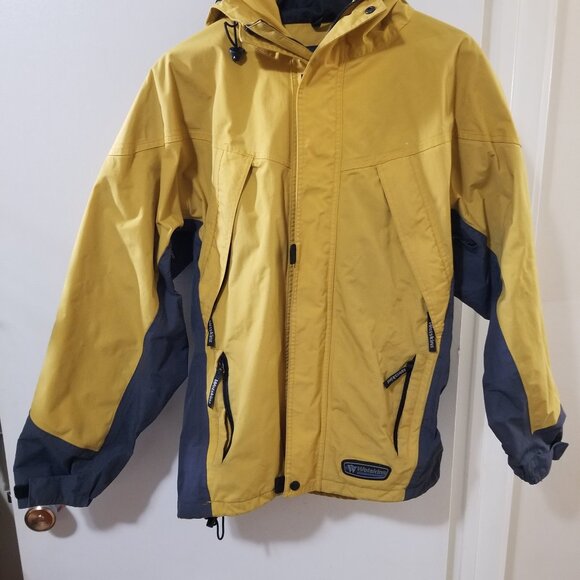 Wetskins Waterproof Shell Jacket M — Yellow/Grey, Hooded, Vented - Picture 1 of 8